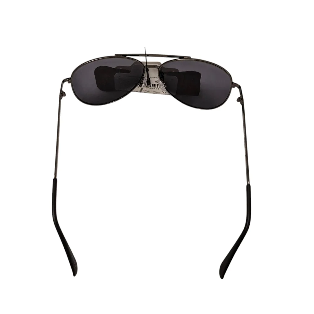 FOSTER GRANT Aviator Dark Sunglasses Polorized Grey Black NEW